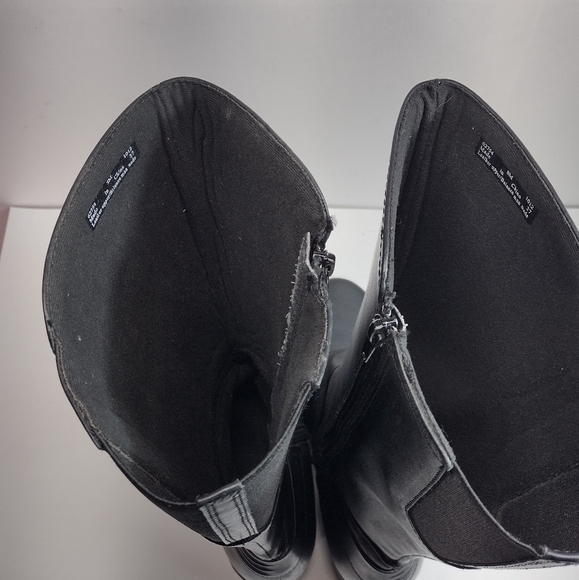 Clarks Wish Excite Leather Knee High Riding Boots l Black Heel Boots l Size 8 M - Picture 8 of 11